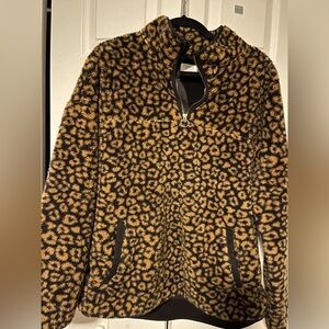 Time and Tru  zip front cozy top with animal print. Size large.